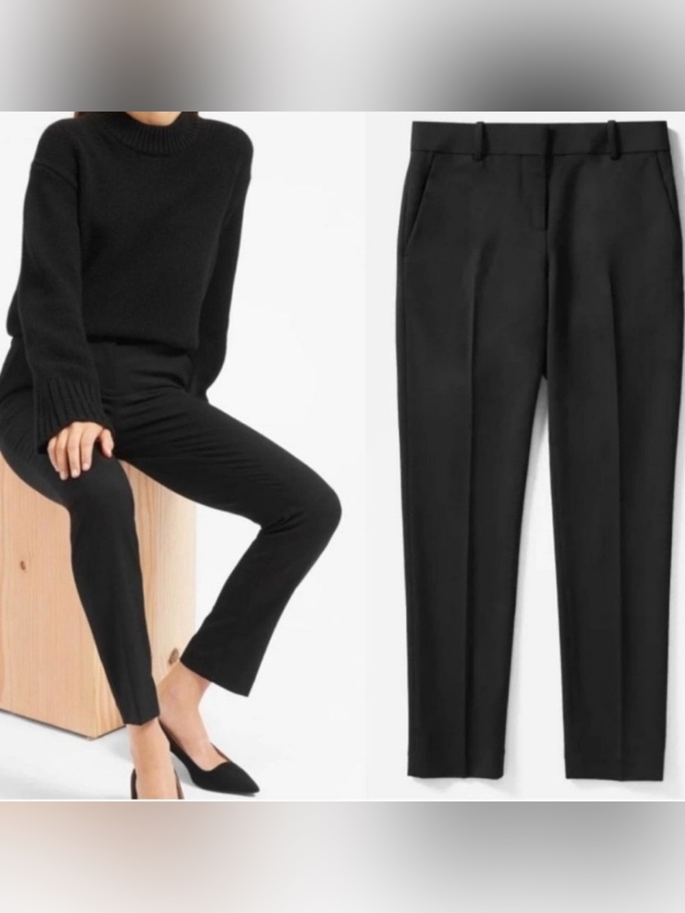 Everlane Wool Trousers Black W12 - Picture 1 of 10